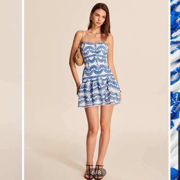 Commense Ripple Strapless Tiered Hem With Scalloped Detailing Dress - Picture 6 of 12